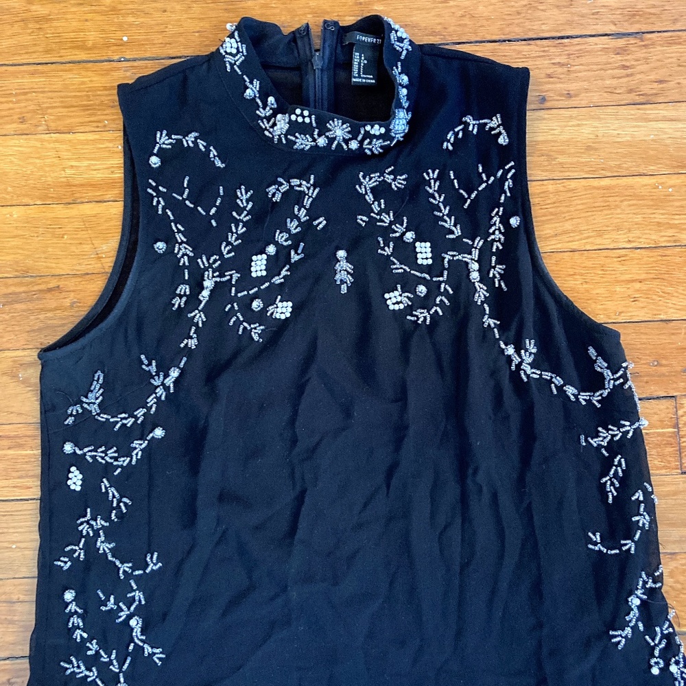 Beaded High Neck Blouse